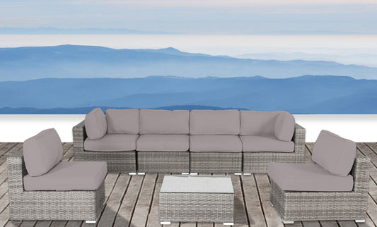 Fully Assembled Rattan Wicker 6-Person Seating Group with Sunbrella Cushions