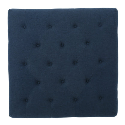 1st Choice Modern Madrid KD Tufted Fabric Ottoman in Navy Blue