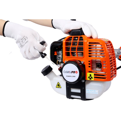 52cc Gas String Trimmer & Brush Cutter 2 - in - 1 | Heavy Duty Weed Eater with Shoulder Strap - 1st Choice Furniture Direct