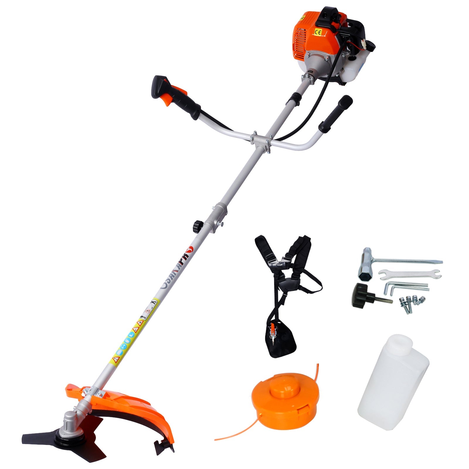 52cc Weed Eater/Wacker Gas Powered, 2 in 1 String Trimme,with 10'' Brush Cutter,Rubber Handle & Shoulder Strap Included - 1st Choice Furniture Direct