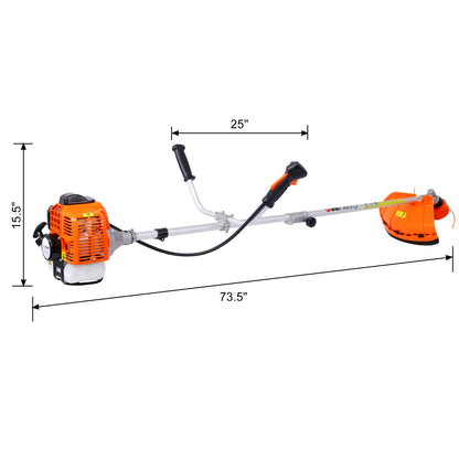 52cc Weed Eater/Wacker Gas Powered, 2 in 1 String Trimme,with 10'' Brush Cutter,Rubber Handle & Shoulder Strap Included - 1st Choice Furniture Direct