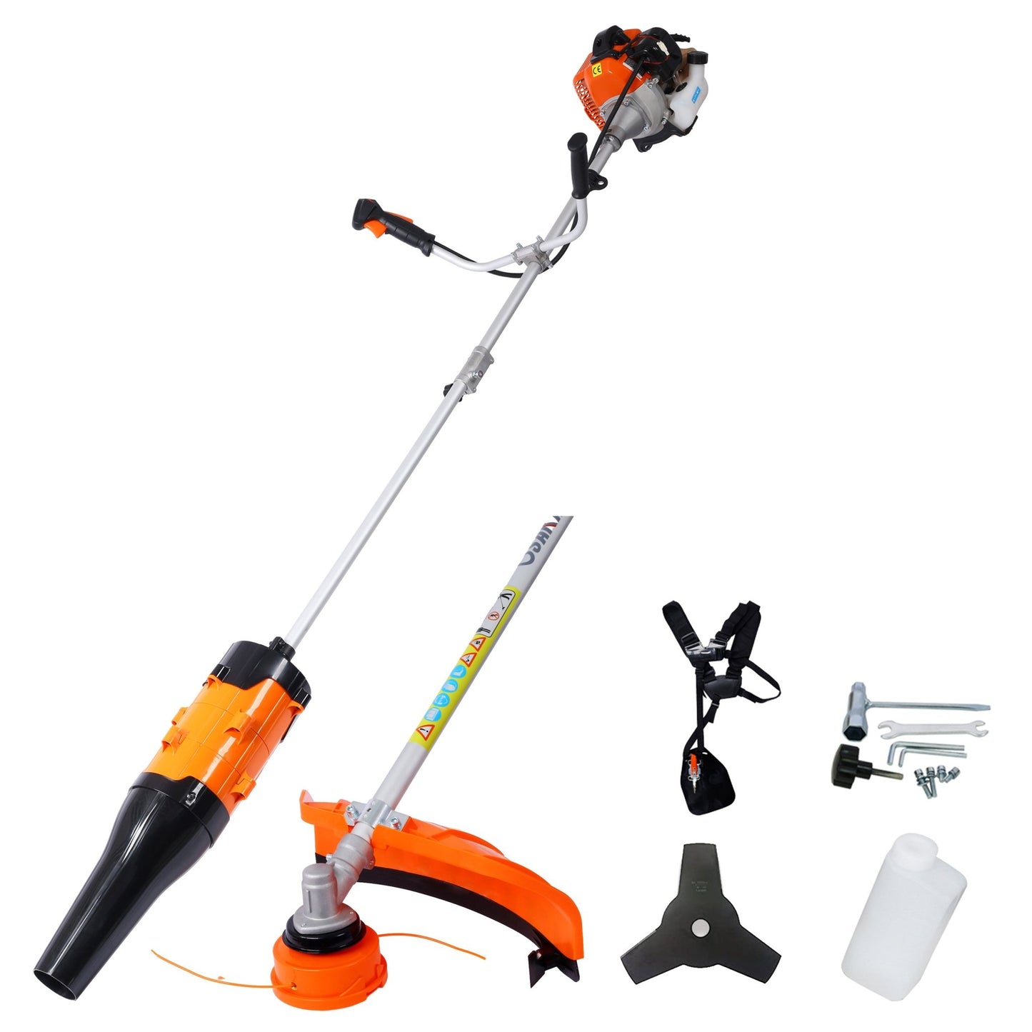 52cc Weed Eater/Wacker Gas Powered, 3 in 1 Blower, String Trimmer,with 10'' Brush Cutter,Rubber Handle & Shoulder Strap Included - 1st Choice Furniture Direct