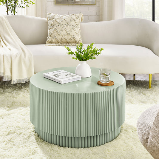 15.72-inch H-barrel coffee table, Nordic style, simple design, suitable for indoor and outdoor use, magnesium oxide material, suitable for living room, bedroom or garden sofa