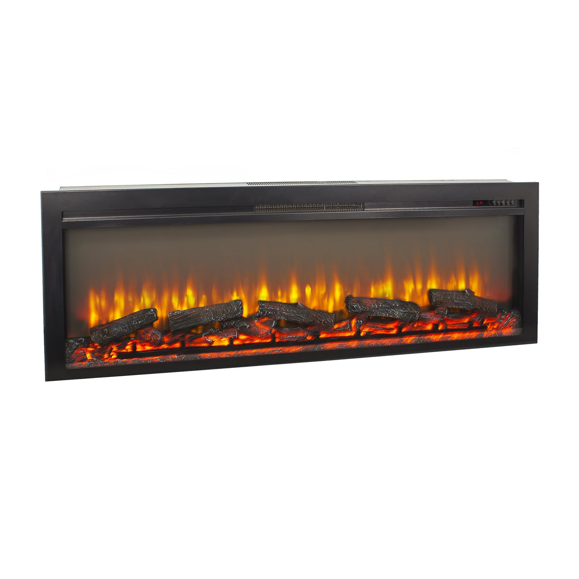 54 inch in wall recessed electric fireplace with remote and multi color flame & emberbed - 1st Choice Furniture Direct