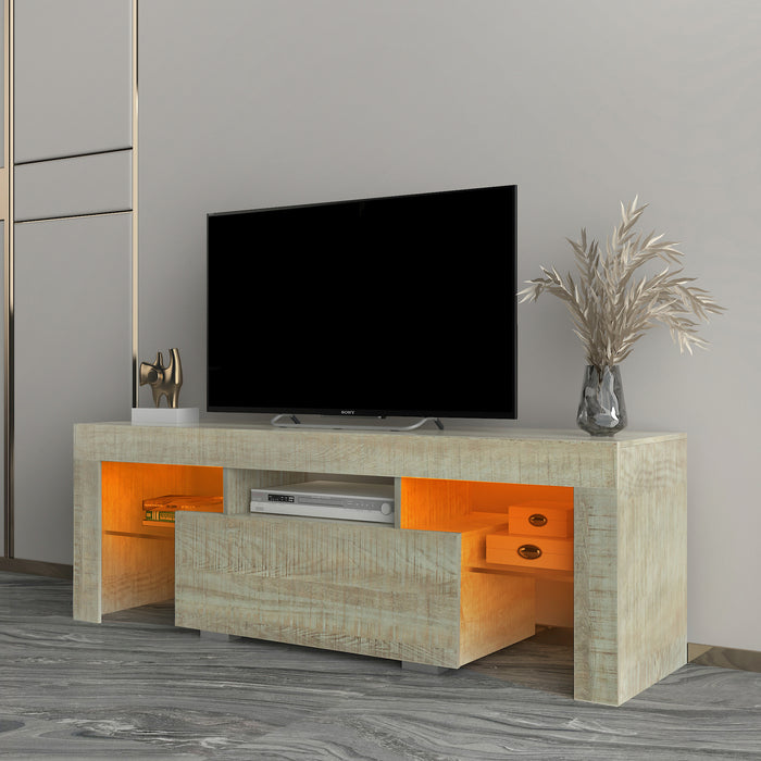 1st Choice TV Stand with LED RGB Lights Flat Screen TV Cabinet in Grey