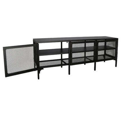 1st Choice Elegant Black Steel TV Stand | Modern Industrial Style