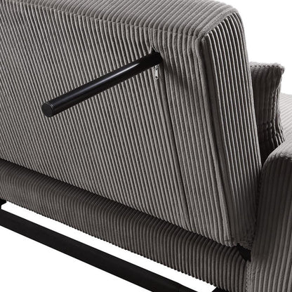 54'W Corduroy Convertible Sleeper Loveseat, Brown - 1st Choice Furniture Direct