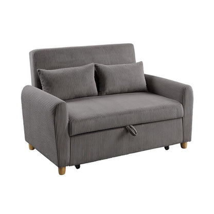 54'W Corduroy Convertible Sleeper Loveseat, Brown - 1st Choice Furniture Direct