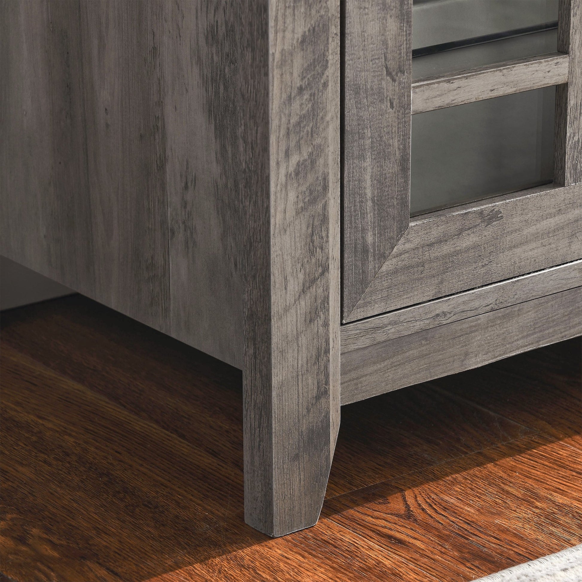 55 inch TV Media Stand with Electric Fireplace KD Inserts Heater,Gray Wash Color - 1st Choice Furniture Direct