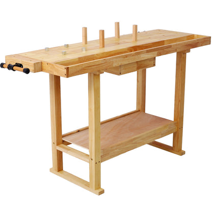 55 - Inch Wood Workbench - Wooden Workbench for Garage Workshop and Home - 1st Choice Furniture Direct