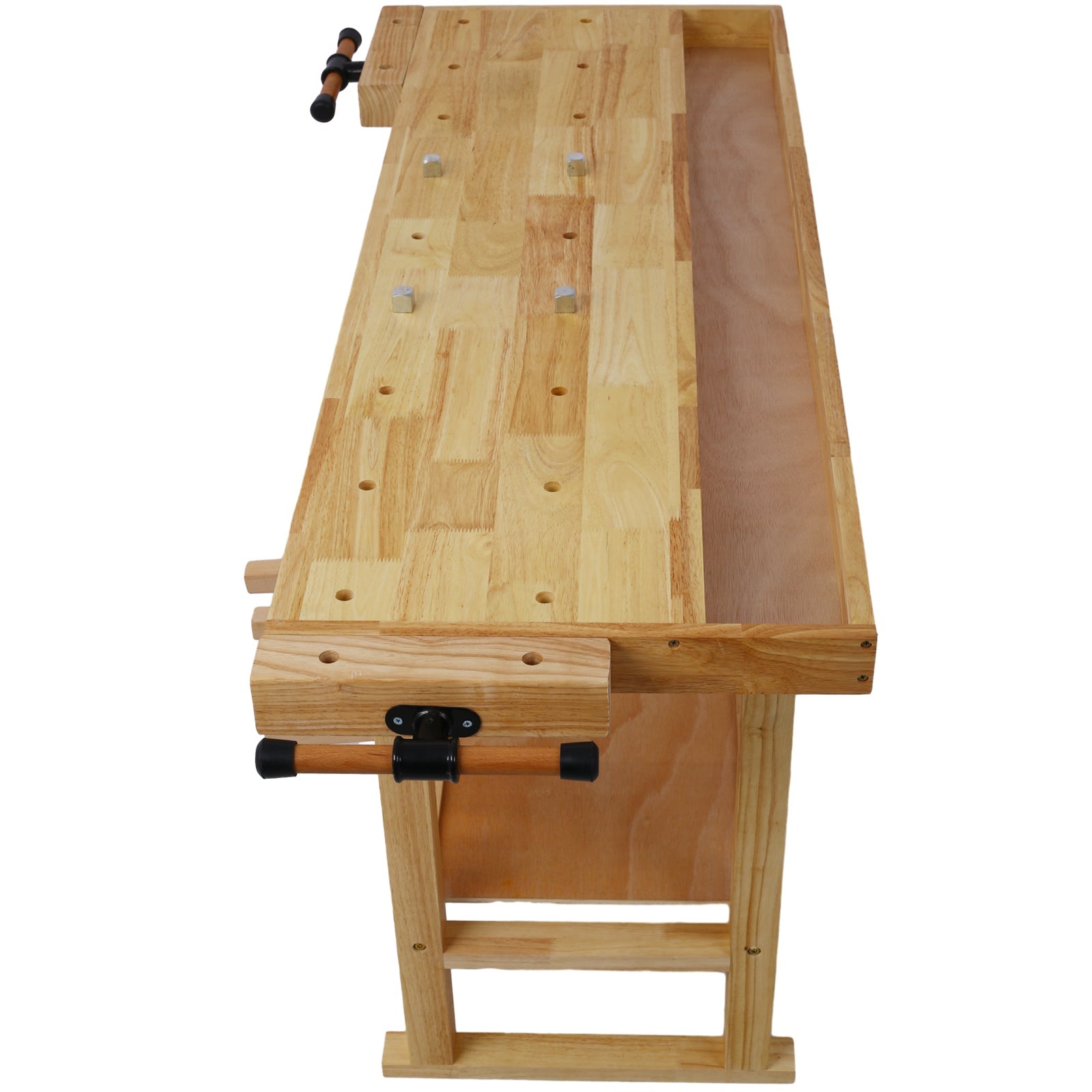 55 - Inch Wood Workbench - Wooden Workbench for Garage Workshop and Home, with Bar Clamps Set 16 inch x 4 - 3/4 inch Throat,Pack of 2 - 1st Choice Furniture Direct