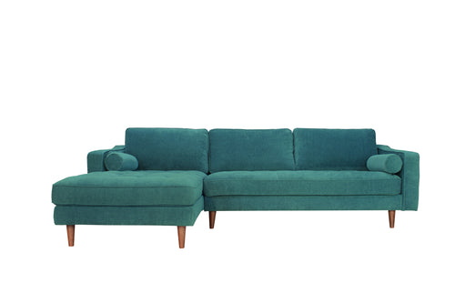 1st Choice Contemporary Luxurious Laf Sectional in Turquoise