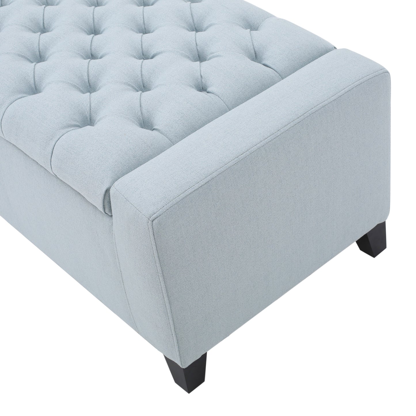 1st Choice Contemporary Fabric Extra Seating Storage Ottoman in Blue