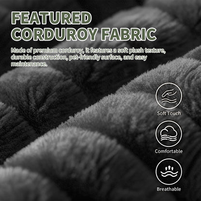 57' Modern 2 - Seater Corduroy Sofa With Removable Backrest & Seat Cushions,Padded Armrests,High Rebound Sponge Filled with Solid Wood and Composite Frame,Easy Assembly For Living Room,Bedroom,Office. - 1st Choice Furniture Direct