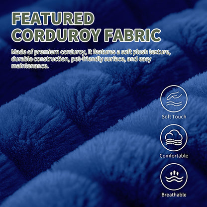 57' Modern 2 - Seater Corduroy Sofa With Removable Backrest & Seat Cushions,Padded Armrests,High Rebound Sponge Filled with Solid Wood and Composite Frame,Easy Assembly For Living Room,Bedroom,Office. - 1st Choice Furniture Direct