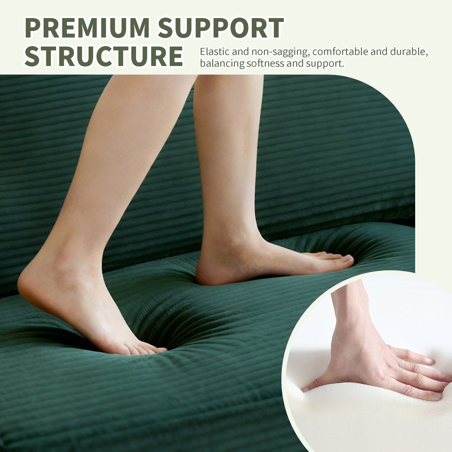 57' Modern 2 - Seater Corduroy Sofa With Removable Backrest & Seat Cushions,Padded Armrests,High Rebound Sponge Filled with Solid Wood and Composite Frame,Easy Assembly For Living Room,Bedroom,Office. - 1st Choice Furniture Direct