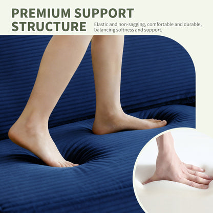 57' Modern 2 - Seater Corduroy Sofa With Removable Backrest & Seat Cushions,Padded Armrests,High Rebound Sponge Filled with Solid Wood and Composite Frame,Easy Assembly For Living Room,Bedroom,Office. - 1st Choice Furniture Direct