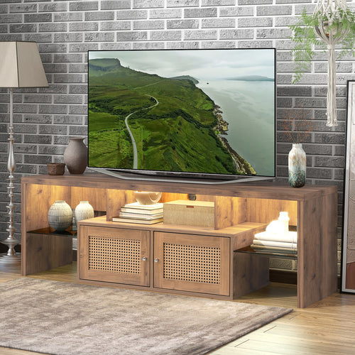 1st Choice Modern 60" TV Stand Cabinet with LED Light Adjustable Color