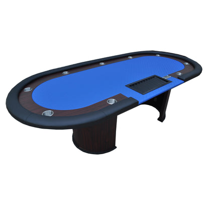 96' Poker Table Model 16367 with U Shape Legs, Drox Box, Chips Tray Blue