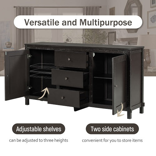 1st Choice Espresso Solid Wood Buffet Cabinet with 2 Storage Cabinet