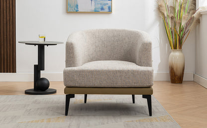 1st Choice Modern Two-tone Barrel Fabric Upholstered Round Chair