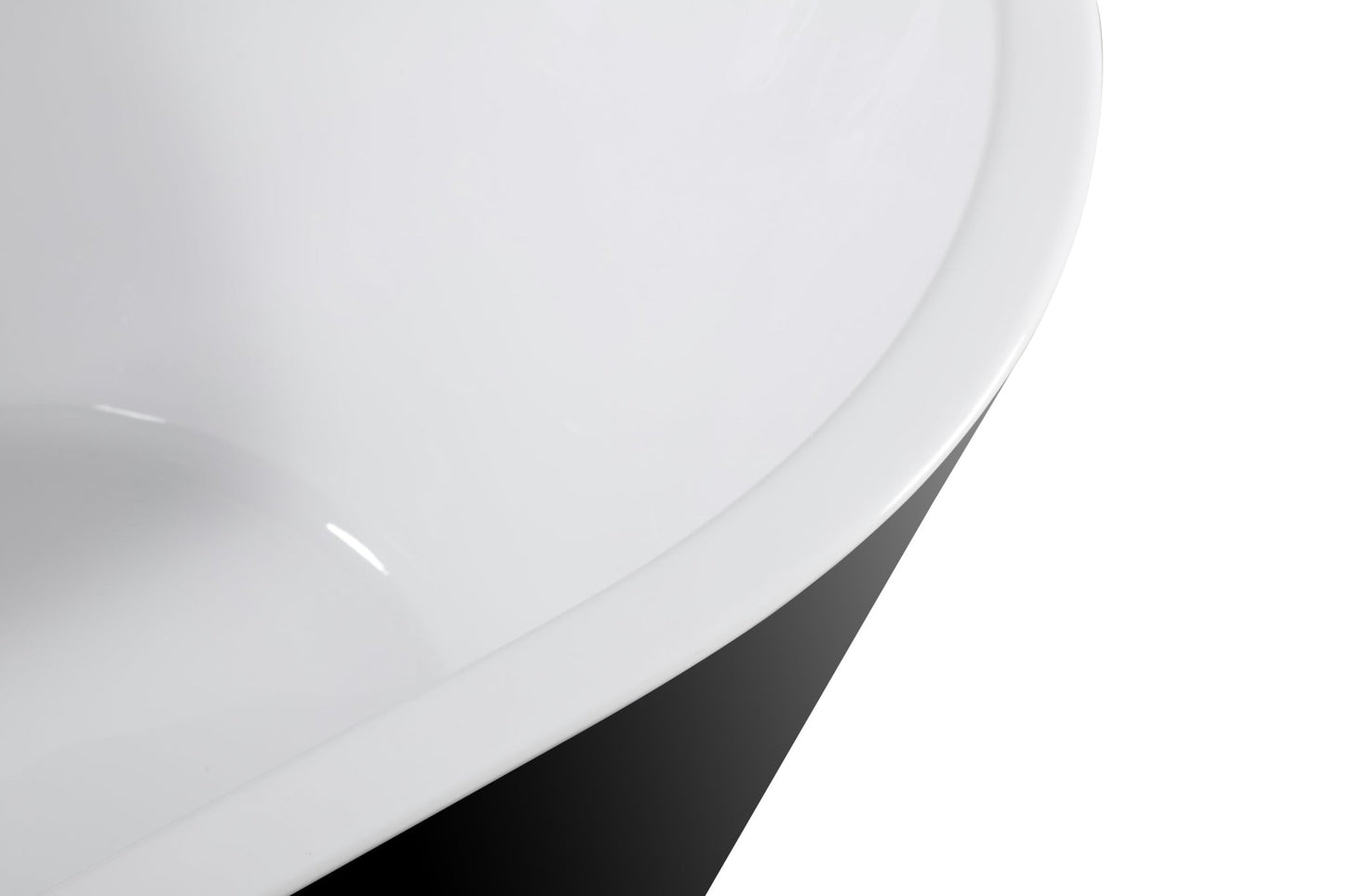 59' Acrylic Freestanding Bathtub, Stand Alone Soaking Tub, Glossy Black Acrylic, Toe - tap Chrome Drain, cUPC Certified - 1st Choice Furniture Direct