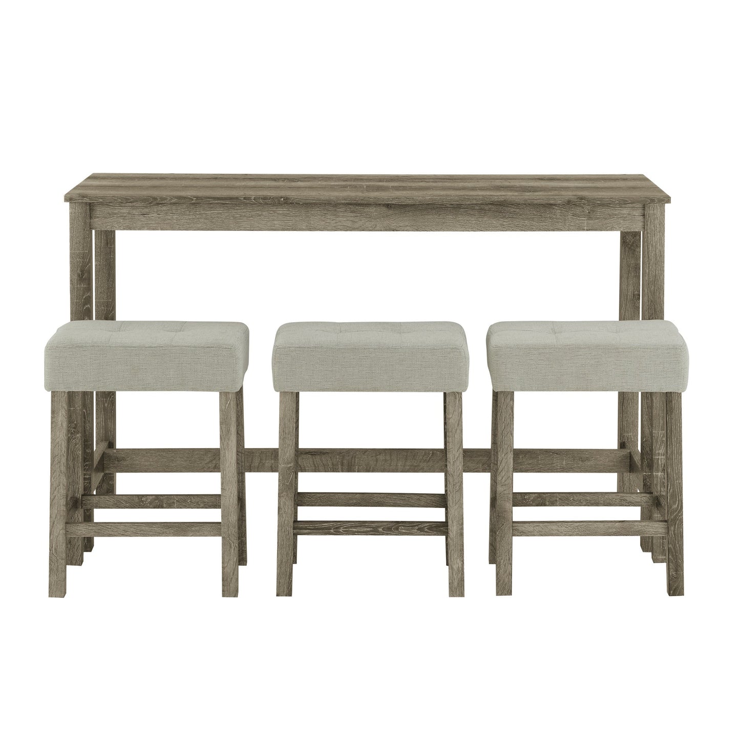 59” Bar Table Set with Power Outlet | 4 - Piece Dining Table with 3 Upholstered Stools - 1st Choice Furniture Direct