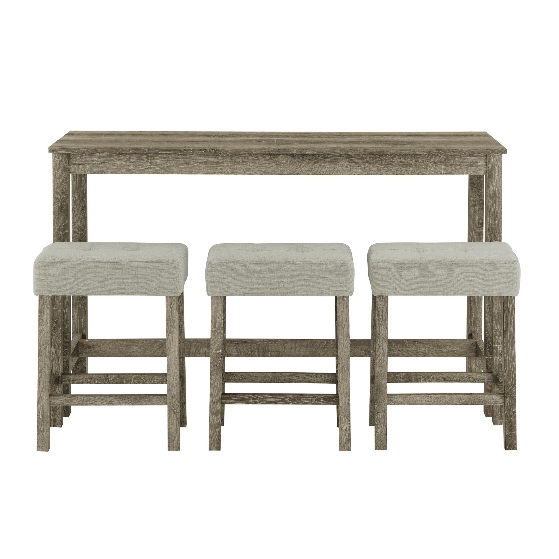 59” Bar Table Set with Power Outlet | 4 - Piece Dining Table with 3 Upholstered Stools - 1st Choice Furniture Direct