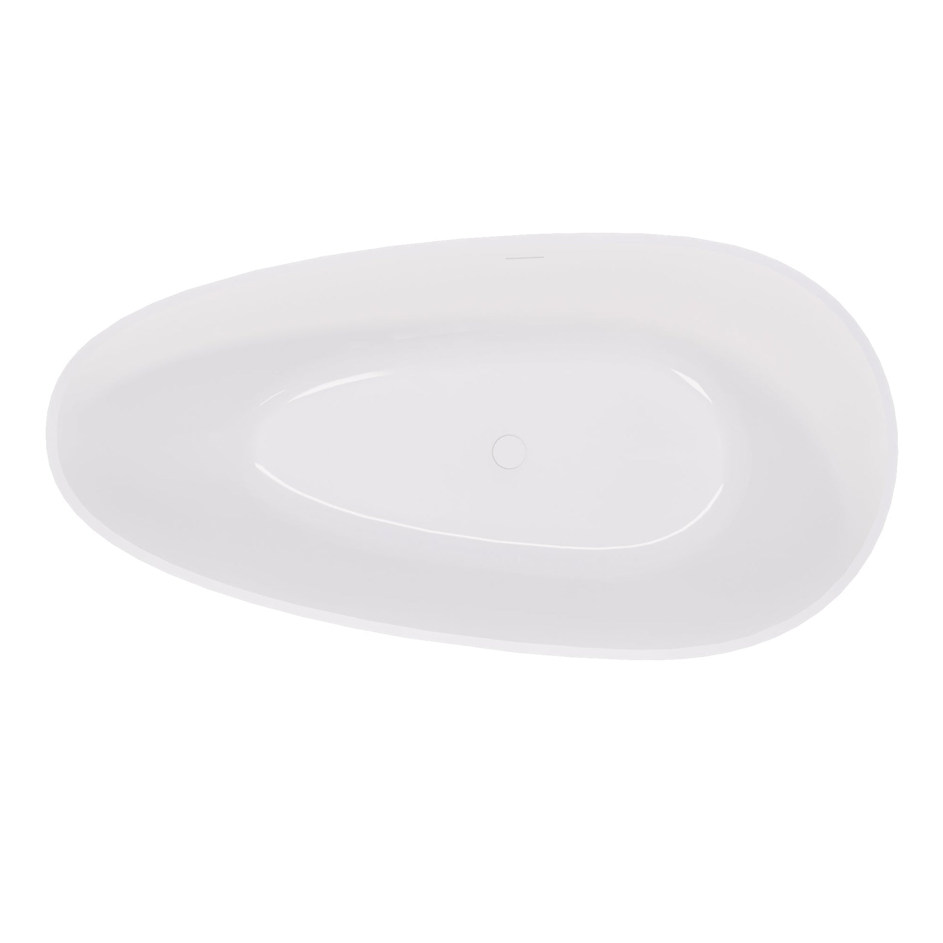 59' Freestanding Solid Surface Bathtub, Luxury Handcrafted Stone Resin Freestanding Soaking Bathtub with Overflow and Pop - up Drain, Glossy White 24S02 - 59GW - 1st Choice Furniture Direct