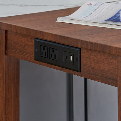 59 Inch Bar Table, Dining Table, Sofa Table with Power Outlet, 3 Upholstered Stools, 4 Piece Bar Table and Chair Set for Living Room, Dining Room, Kitchen - 1st Choice Furniture Direct