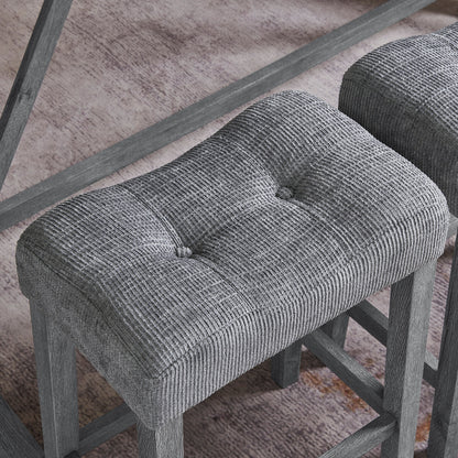 59 Inch Bar Table, Dining Table, Sofa Table with Power Outlet, 3 Upholstered Stools, 4 Piece Bar Table and Chair Set for Living Room, Dining Room, Kitchen - 1st Choice Furniture Direct