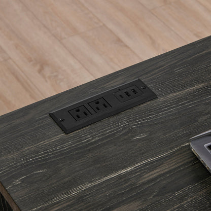 59 Inch Bar Table, Dining Table, Sofa Table with Power Outlet, 3 Upholstered Stools, 4 Piece Bar Table and Chair Set for Living Room, Dining Room, Kitchen - 1st Choice Furniture Direct