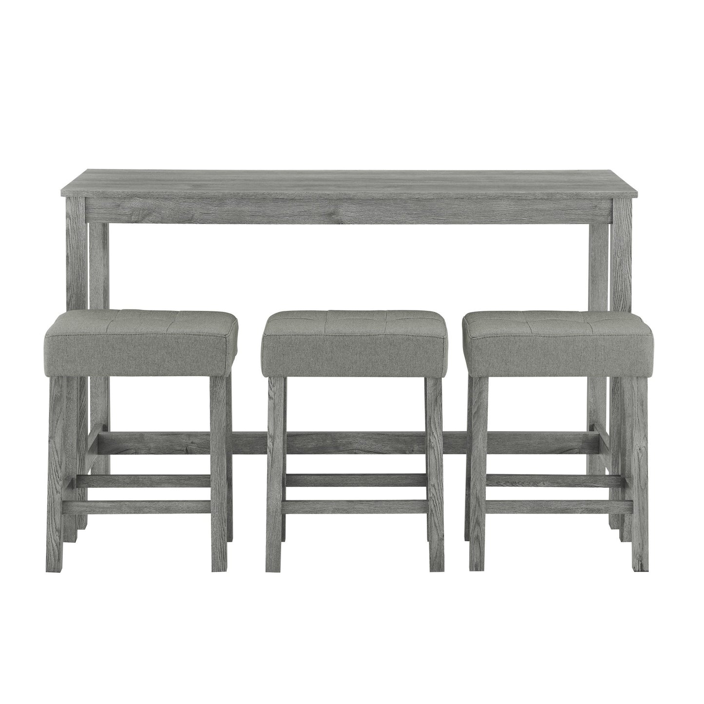 59 Inch Bar Table, Dining Table, Sofa Table with Power Outlet, 3 Upholstered Stools, 4 Piece Bar Table and Chair Set for Living Room, Dining Room, Kitchen - 1st Choice Furniture Direct