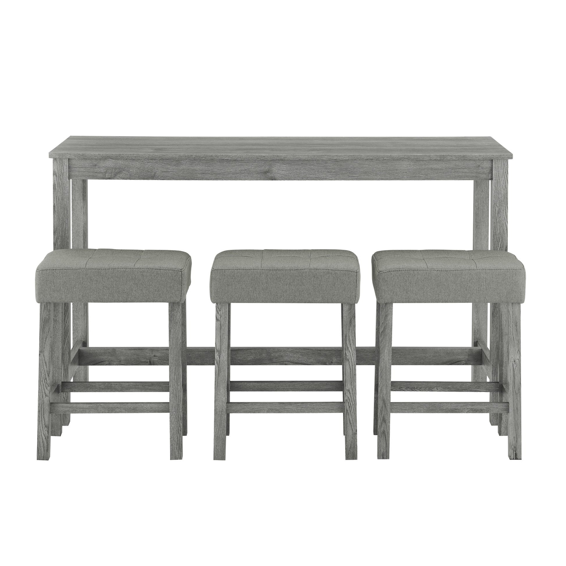 59 Inch Bar Table, Dining Table, Sofa Table with Power Outlet, 3 Upholstered Stools, 4 Piece Bar Table and Chair Set for Living Room, Dining Room, Kitchen - 1st Choice Furniture Direct