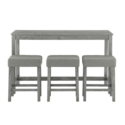 59 Inch Bar Table, Dining Table, Sofa Table with Power Outlet, 3 Upholstered Stools, 4 Piece Bar Table and Chair Set for Living Room, Dining Room, Kitchen - 1st Choice Furniture Direct