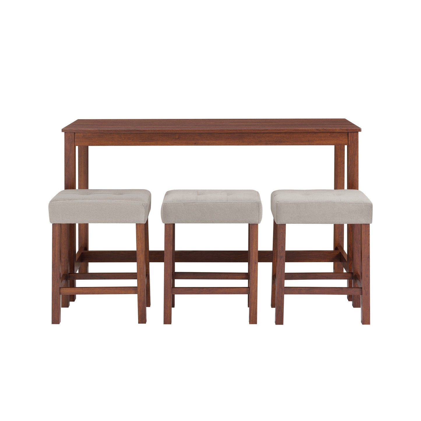 59 Inch Bar Table, Dining Table, Sofa Table with Power Outlet, 3 Upholstered Stools, 4 Piece Bar Table and Chair Set for Living Room, Dining Room, Kitchen - 1st Choice Furniture Direct