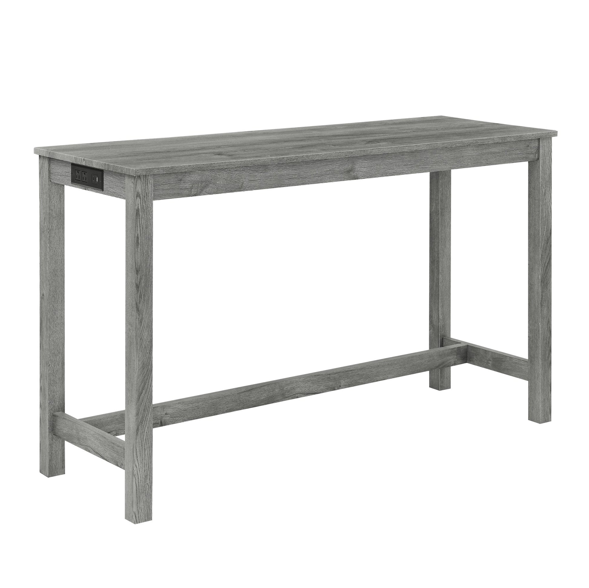 59 Inch Bar Table, Dining Table, Sofa Table with Power Outlet, 3 Upholstered Stools, 4 Piece Bar Table and Chair Set for Living Room, Dining Room, Kitchen - 1st Choice Furniture Direct
