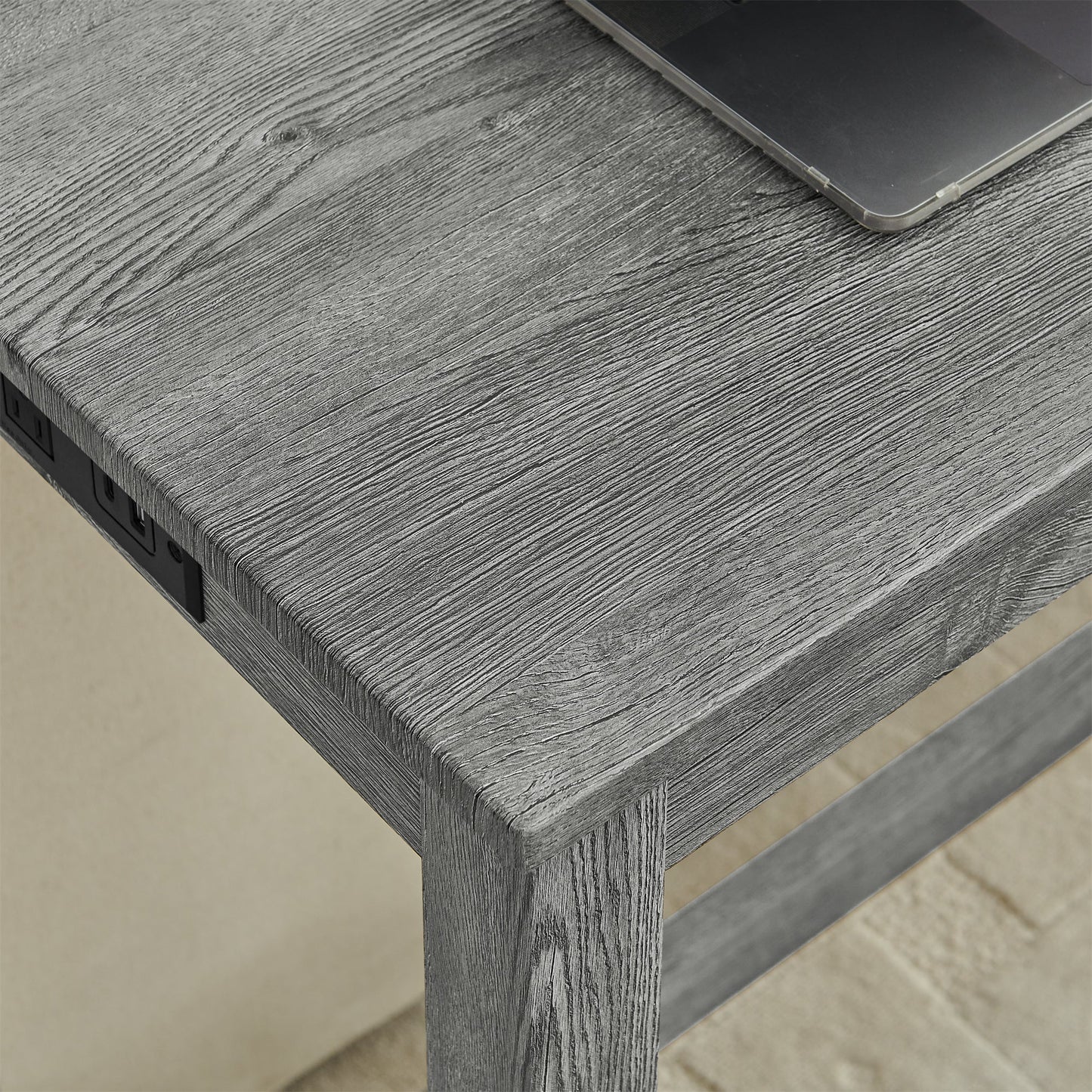 59 Inch Bar Table, Dining Table, Sofa Table with Power Outlet, 3 Upholstered Stools, 4 Piece Bar Table and Chair Set for Living Room, Dining Room, Kitchen - 1st Choice Furniture Direct