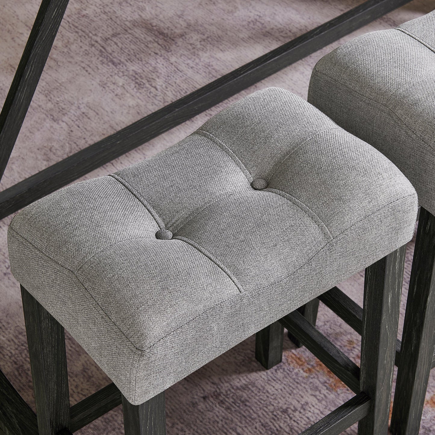 59 Inch Bar Table, Dining Table, Sofa Table with Power Outlet, 3 Upholstered Stools, 4 Piece Bar Table and Chair Set for Living Room, Dining Room, Kitchen - 1st Choice Furniture Direct