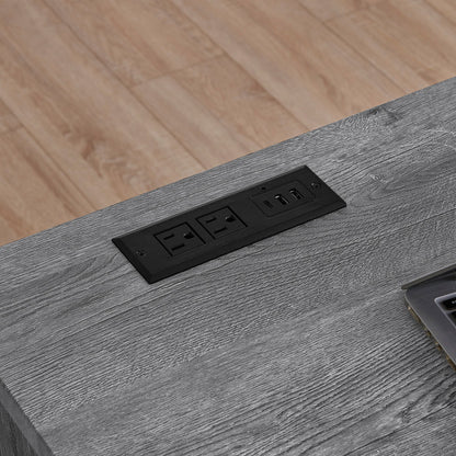 59 Inch Bar Table, Dining Table, Sofa Table with Power Outlet, 3 Upholstered Stools, 4 Piece Bar Table and Chair Set for Living Room, Dining Room, Kitchen - 1st Choice Furniture Direct