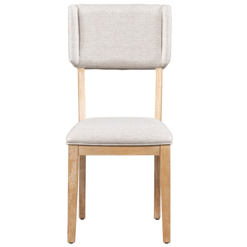 1st Choice Farmhouse Dining Table Set with Linen Upholstered Chairs