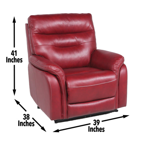 1st Choice Modern Leather Motion Recliner with Control Panel USB Charging