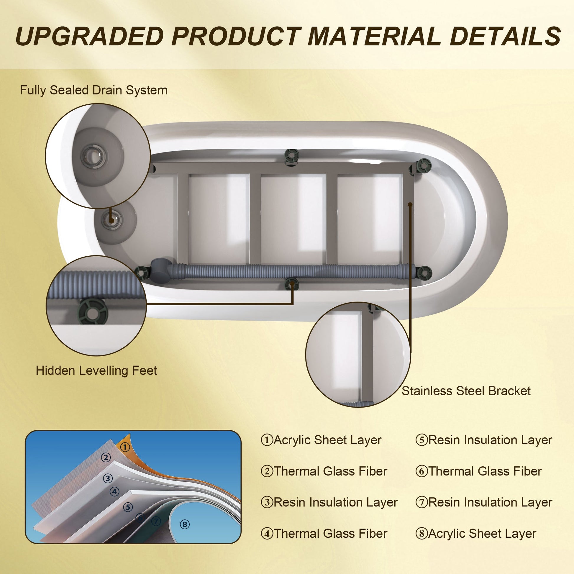 59'Special - shaped Freestanding Slipper Bathtub: Gloss White Finish, Chrome Overflow & Pop - Up Drain, cUPC Certified - 1st Choice Furniture Direct