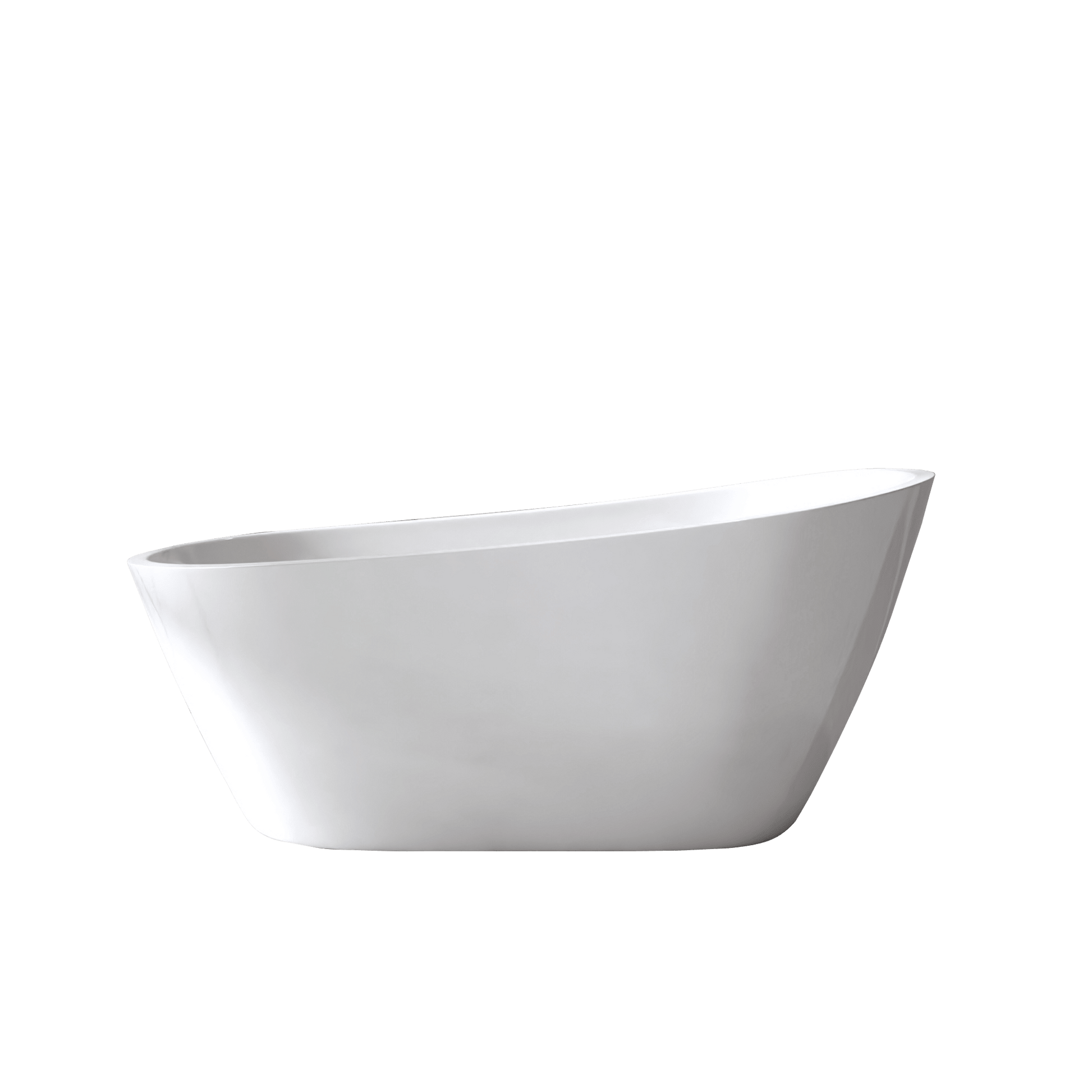 59'Special - shaped Freestanding Slipper Bathtub: Gloss White Finish, Chrome Overflow & Pop - Up Drain, cUPC Certified - 1st Choice Furniture Direct