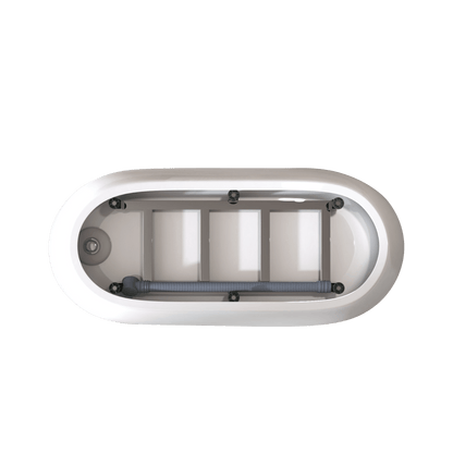 59'Special - shaped Freestanding Slipper Bathtub: Gloss White Finish, Chrome Overflow & Pop - Up Drain, cUPC Certified - 1st Choice Furniture Direct