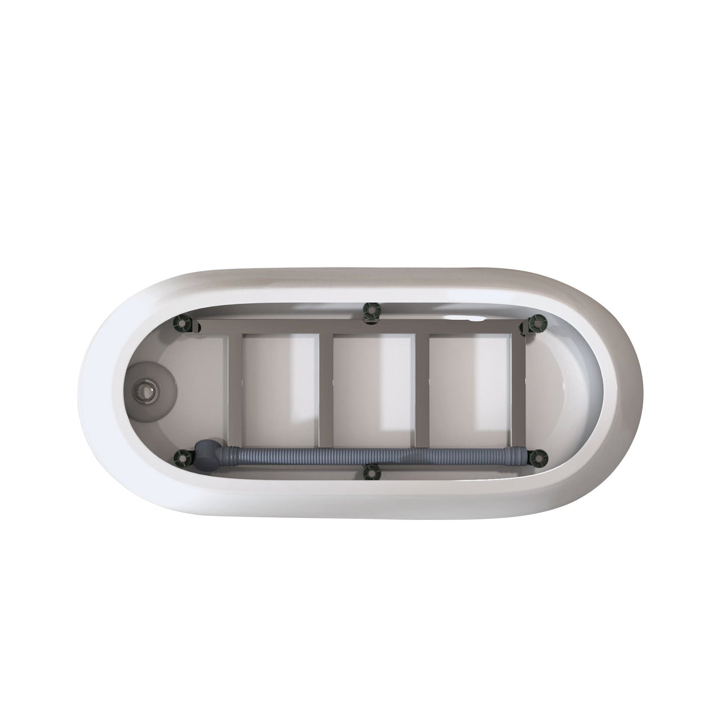 59'Special - shaped Freestanding Slipper Bathtub: Gloss White Finish, Chrome Overflow & Pop - Up Drain, cUPC Certified - 1st Choice Furniture Direct
