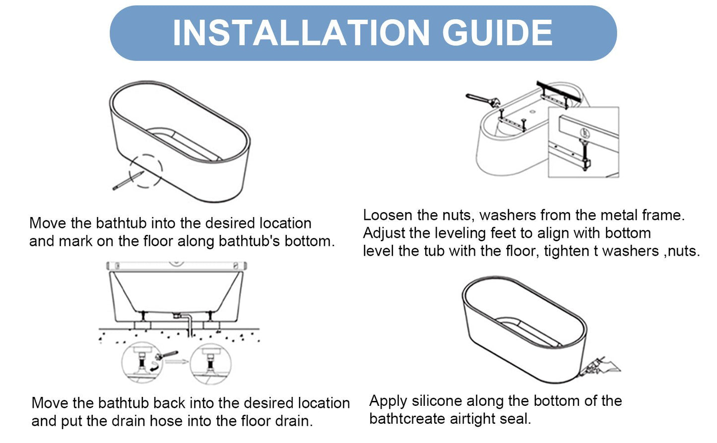 59'Special - shaped Freestanding Slipper Bathtub: Gloss White Finish, Chrome Overflow & Pop - Up Drain, cUPC Certified - 1st Choice Furniture Direct