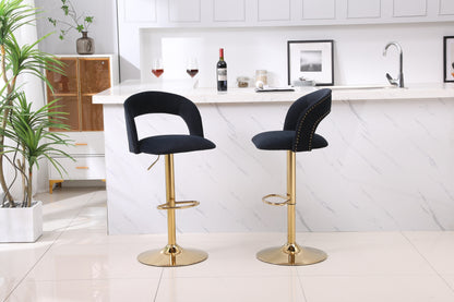 1st Choice Modern Barstools Bar Height Swivel Velvet Bar Stool - Set of 2