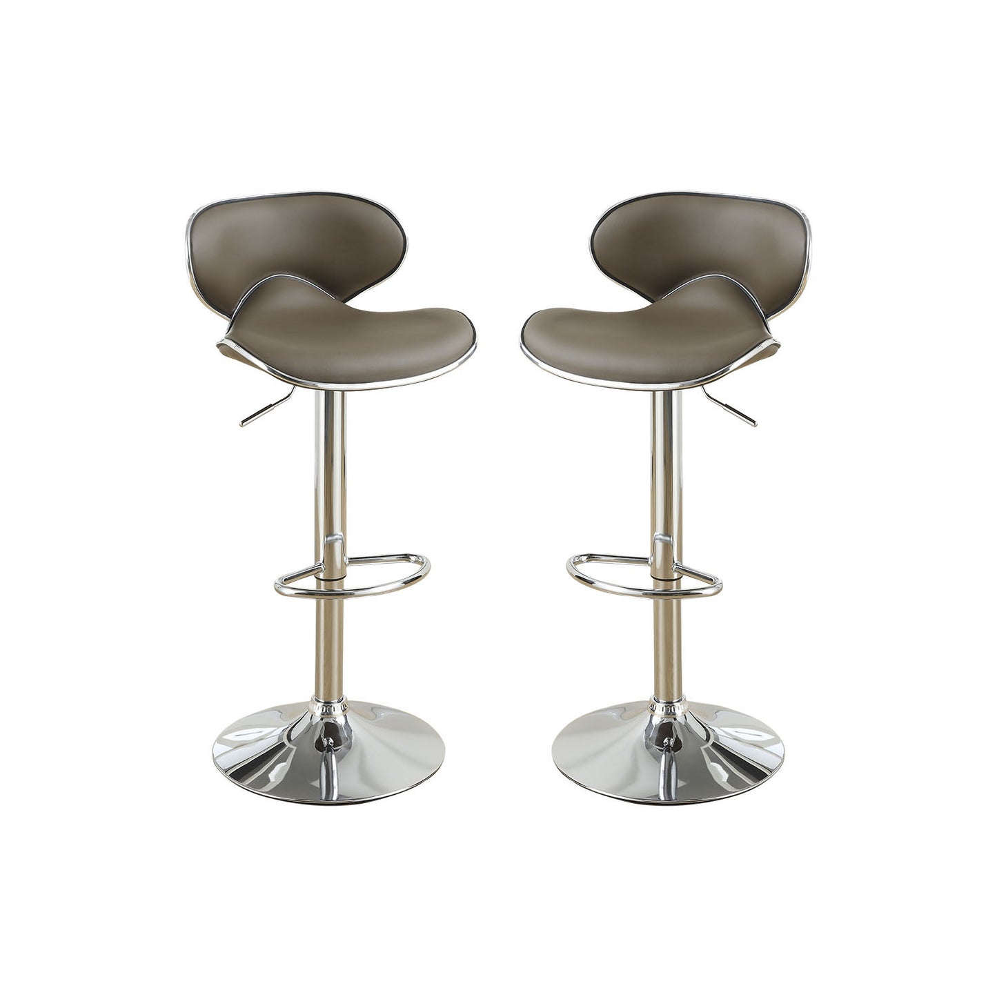 1st Choice Adjustable Espresso Faux Leather Bar Stool - Set of 2