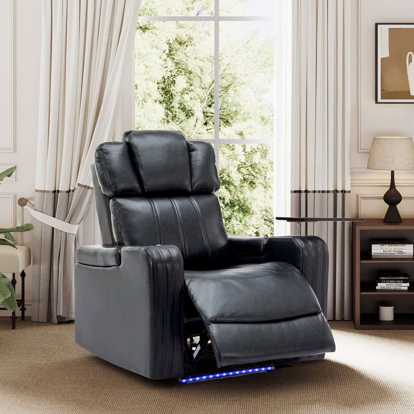 1st Choice Theater Recliner with 360° Swivel Tray Table